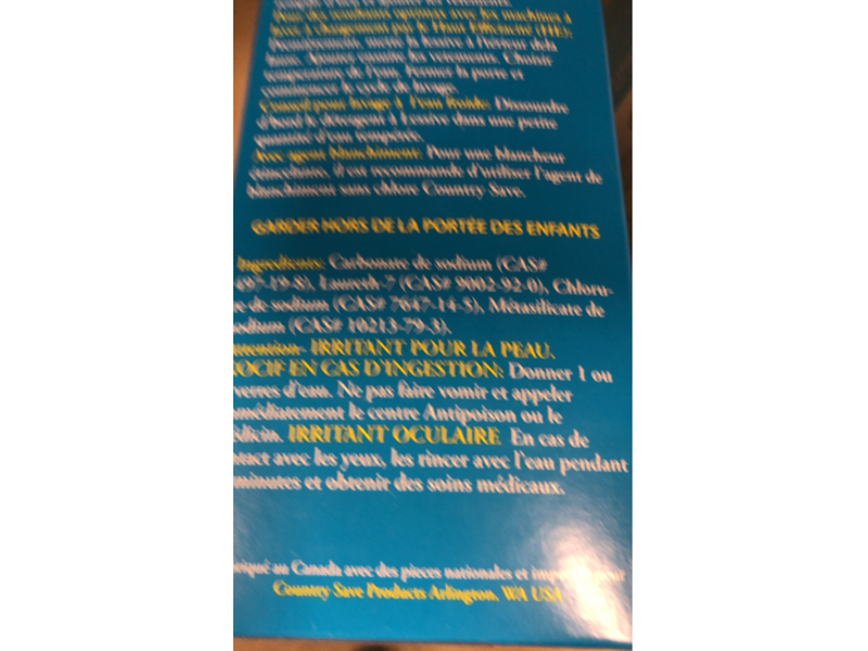 Country Save Laundry Detergent, 80 Wash, 50 oz/1.42 Kg