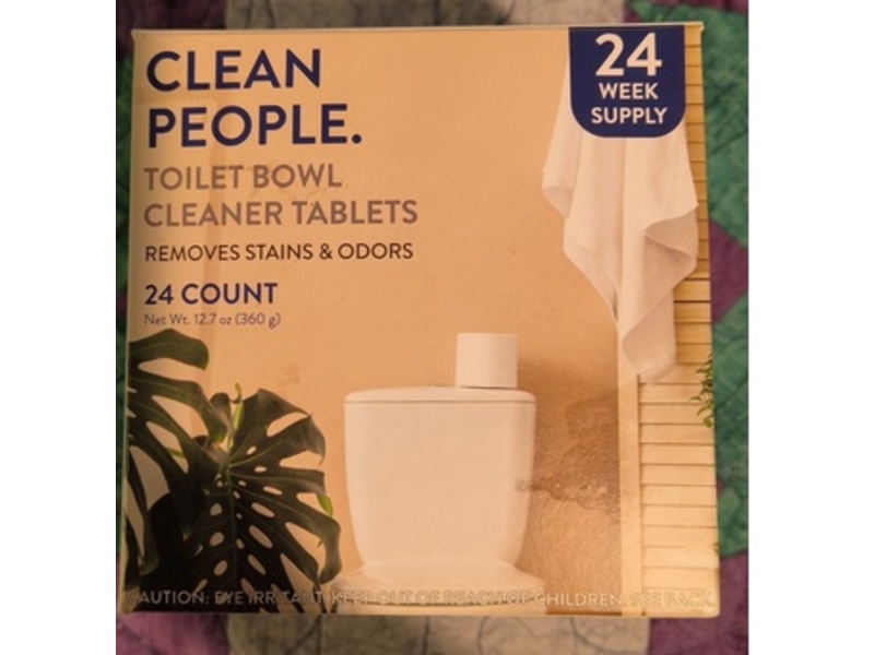 Clean People. Toilet Bowl Cleaner Tablets, Fresh Lemon Verbena Scent, 12.7 oz/360 g, 24 Count