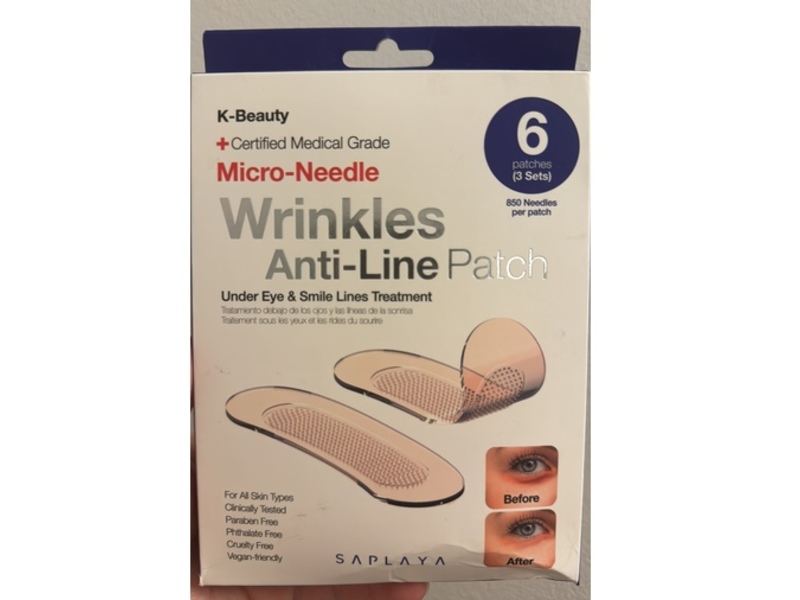 Saplaya Micro-Needle Wrinkles Anti-Line Patch, 6 Count