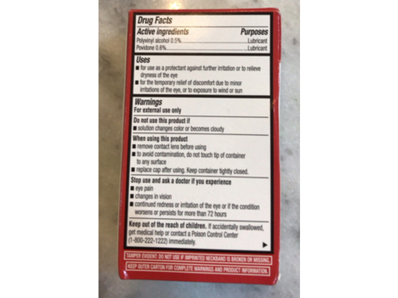 Leader Artificial Tears Sterile Lubricant Eye Drops, 0.5 fl oz//15 mL