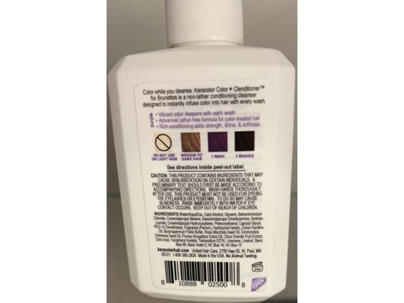 Keracolor Color + Clenditioner For Brunettes, Purple, 12 fl oz/355 mL