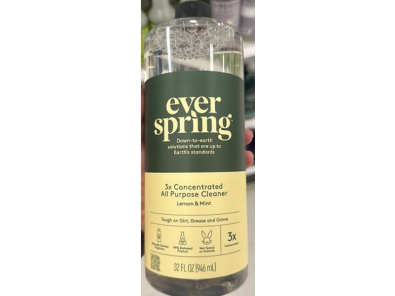 Ever Spring Concentrated All Purpose Cleaner, Lemon & Mint, 32 fl oz/946 mL