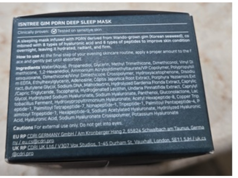 Isntree Gim Pdrn Deep Sleep Mask, 2.70 fl oz/80 mL