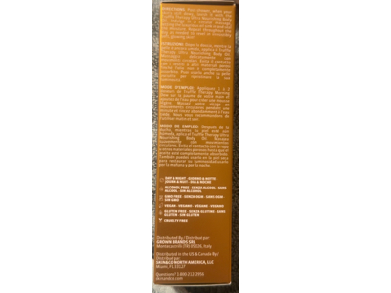Skin&Co Roma Ultra Nourishing Body Oil, Black Truffle, 3.4 fl oz/100 mL