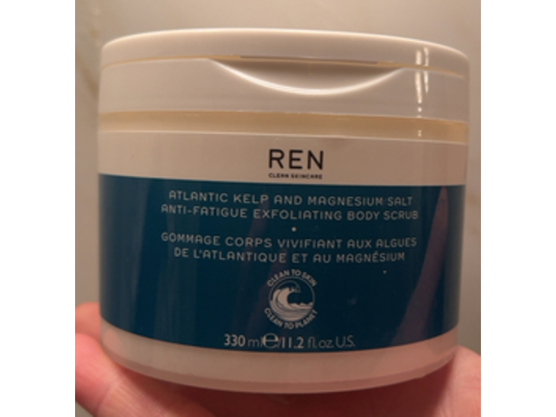 Ren Anti-Fatigue Exfoliating Body Scrub, Atlantic Kelp & Magnesium Salt, 11.2 fl oz/330 mL