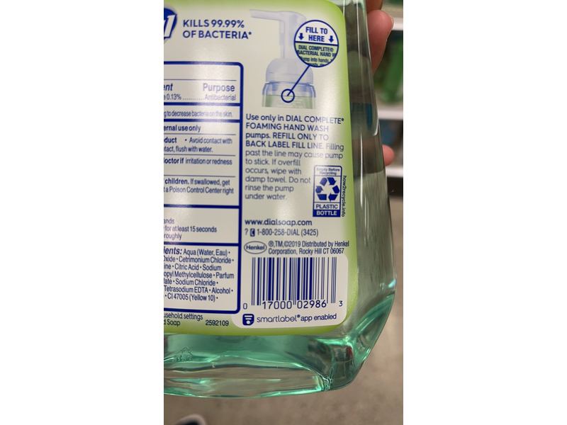 Dial Foaming Anti Bacterial Hand Wash, Fresh Pear, 32 fl oz/946 mL