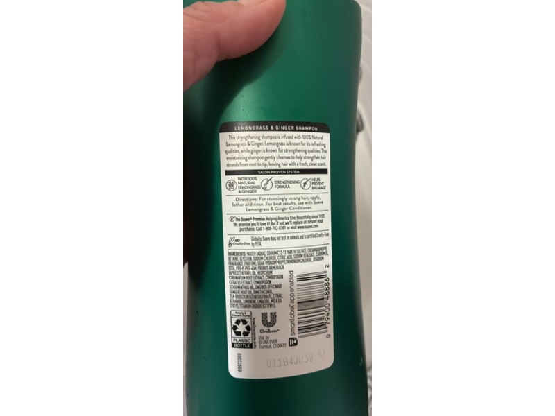 Suave Strengthening Shampoo, Lemongrass & Ginger, 28 fl oz/828 mL