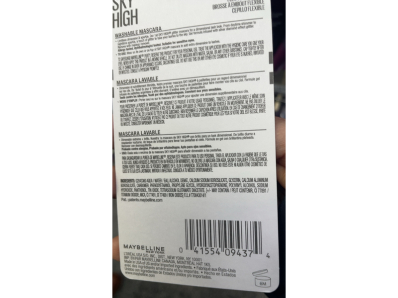 Maybelline New York Lash Sensational Sky High Glitter Mascara, 791 Space Diamond, 0.24 fl oz/7.5 mL