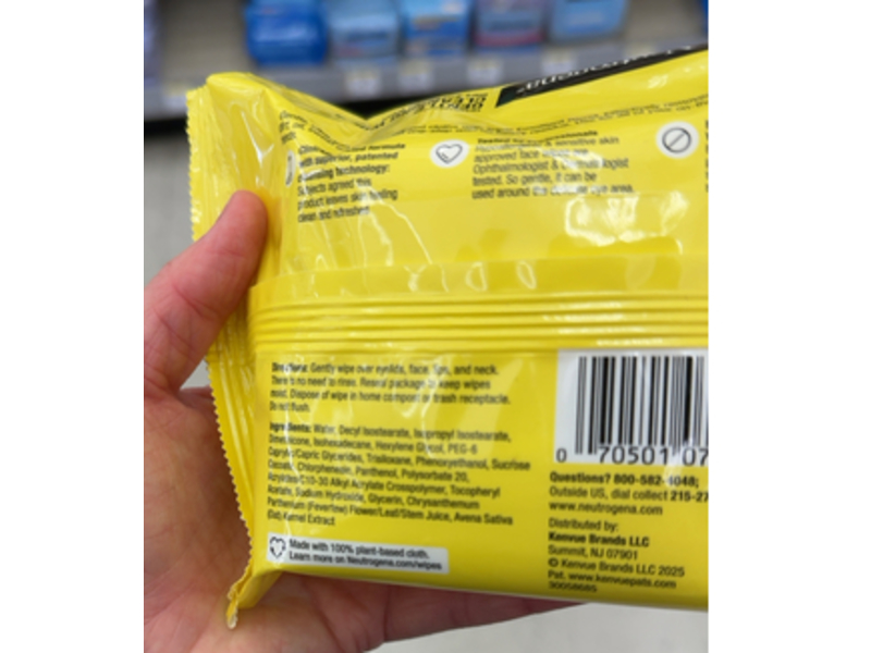 Neutrogena Gentle Facial Cleansing Wipes, Fragrance Free, Count 25