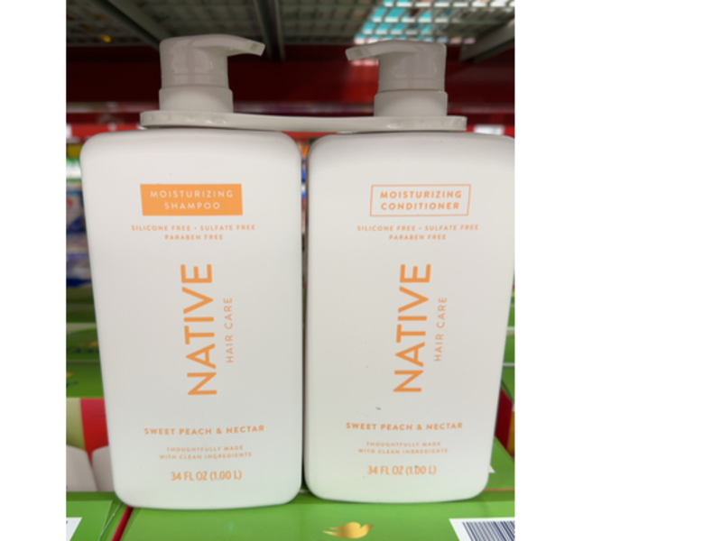 Native Hair Care Moisturizing Shampoo + Conditioner, Sweet Peach & Nectar, 34 fl oz/1.00 L