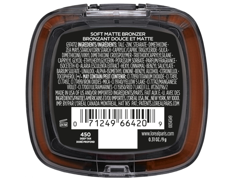 L'Oreal Paris Infallible 24H Fresh Wear Bronzer, 450 Deep Tan, 0.31 oz/9 g