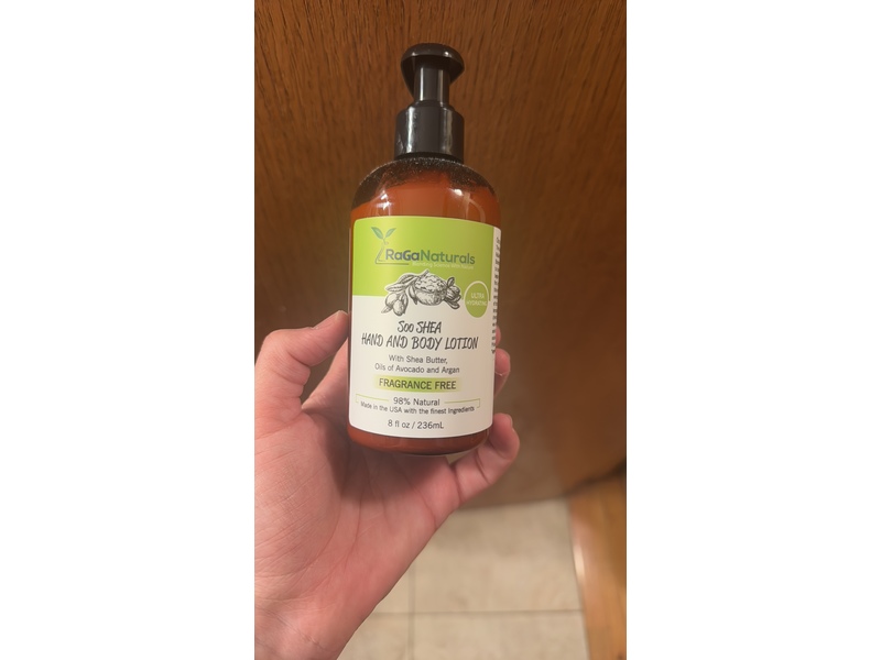RaGaNaturals Hand And Body Lotion, Fragrance Free, 8 fl oz/236 mL