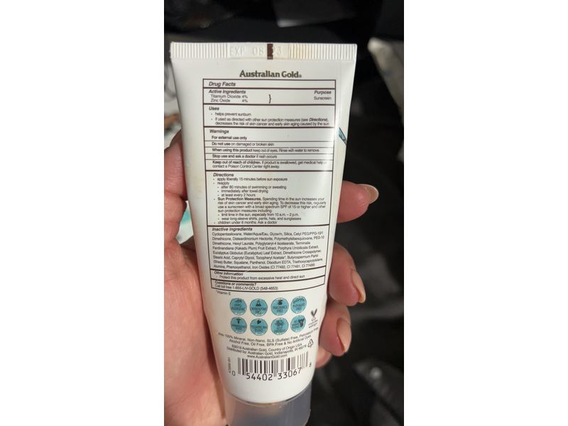 Australian Gold Botanical SPF 50 Tinted Face Sunscreen, Medium To Tan, 3 fl oz/89 mL