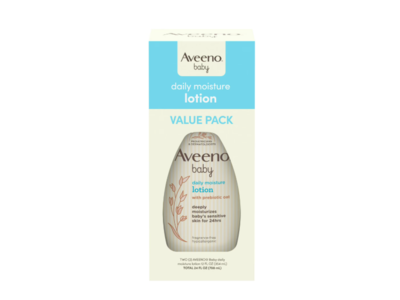 Aveeno Baby Daily Moisture Lotion, Prebiotic Oat, 12 fl oz/354 mL, Pack Of 2