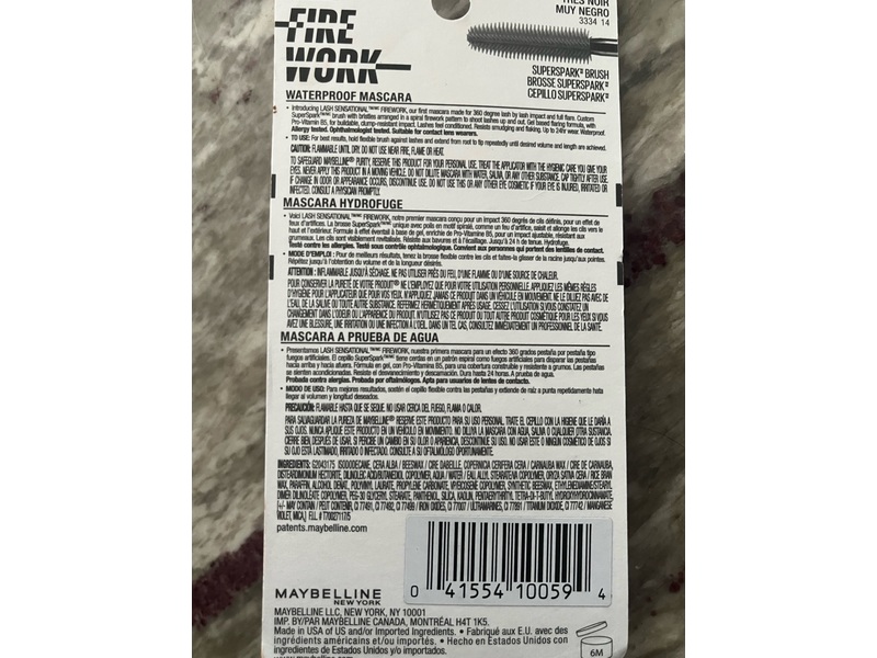 Maybelline New York Fire Work Mascara, 871 Very Black, 0.33 fl oz