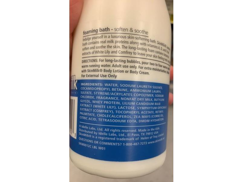 Skin Milk Foaming Bath, Real Milk Proteins, 22 fl oz/650 ml