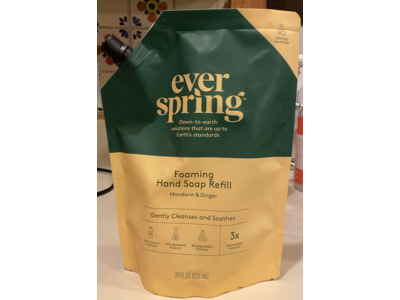 Ever Spring Foaming Hand Soap, Mandarin & Ginger, 28 fl oz/828 mL