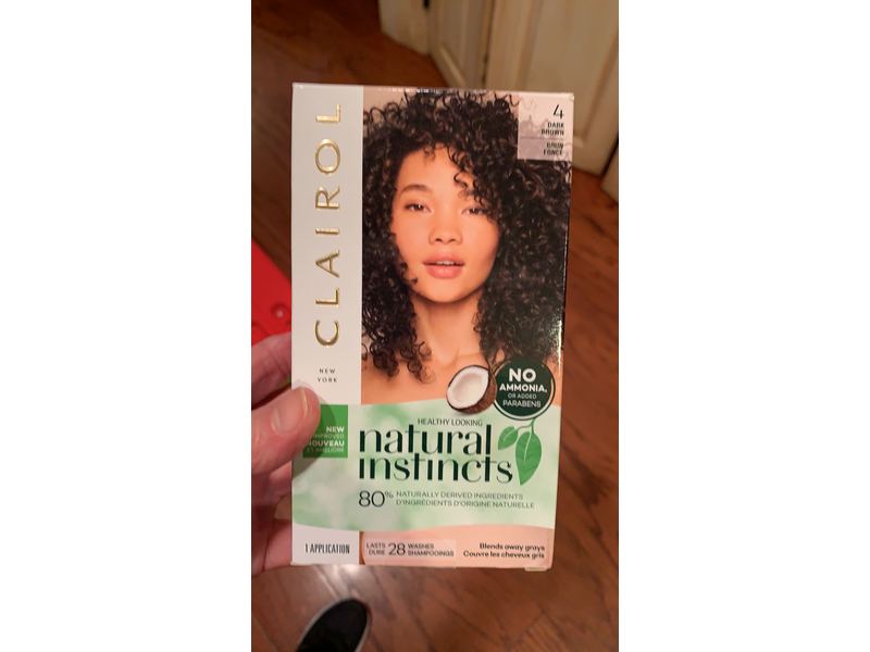 Clairol Natural Instincts Non-Permanent Hair Color, 4 Dark Brown, 1 ct