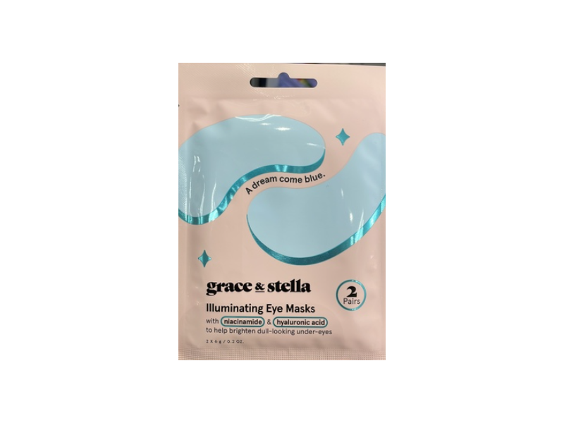 Grace & Stella Illuminating Eye Masks, Blue, Niacinamide & Hyaluronic Acid, 0.2 oz/6 g, 2 Pairs