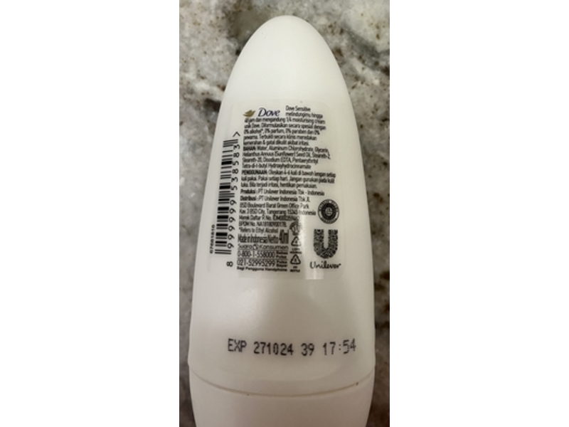 Dove Anti Perspirant Roll On, Sensitive, 40 mL