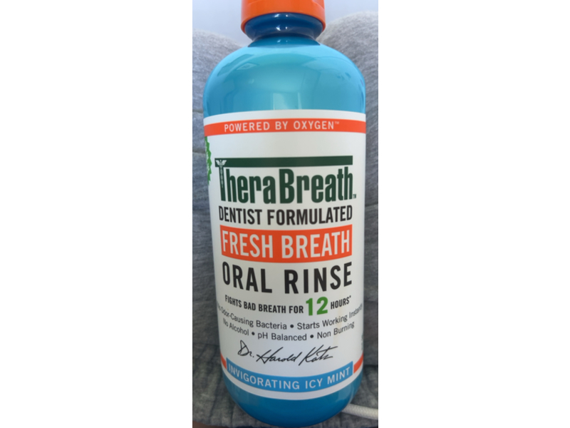 Thera Breath Fresh Breath Oral Rinse, Invigorating Icy Mint, 33.8 fl oz/1 L