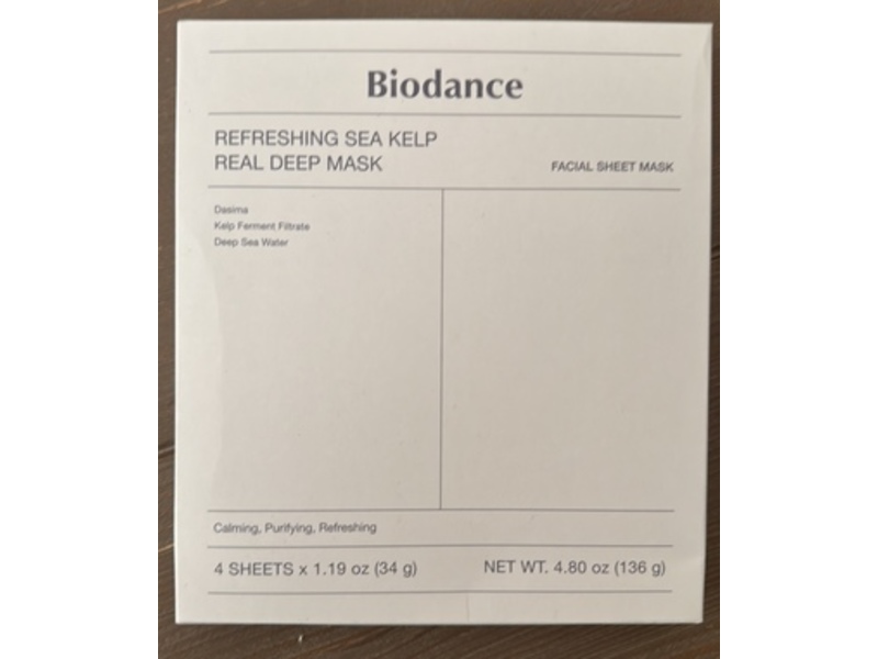 Biodance Refreshing Sea Kelp Real Deep Mask, 4.8 oz/136 g, 4 Count
