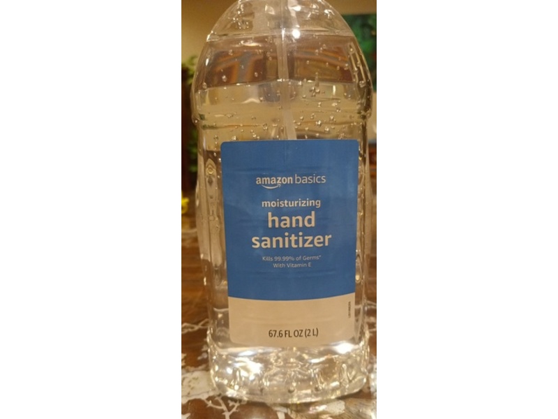 Amazon Basics Moisturizing Hand Sanitizer, Vitamin E, 67.6 fl oz/2 L