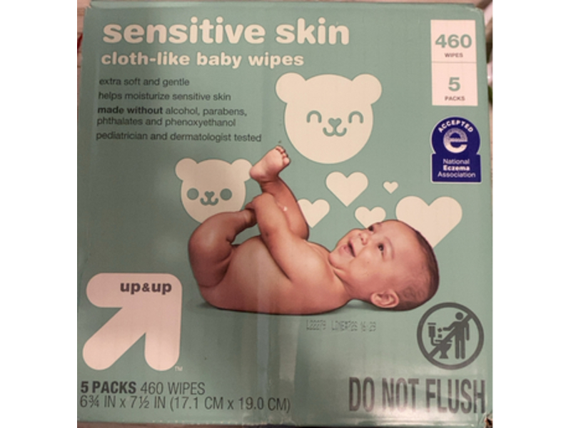 up&up Cloth-Like Baby Wipes, Sensitive Skin, 460 Ct