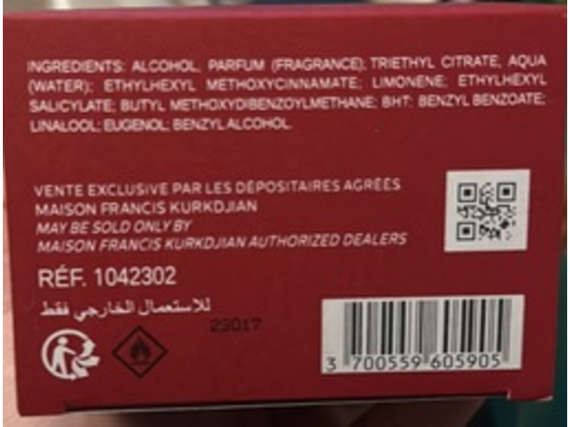 Maison Francis Kurkdjian Eau De Parfum, Baccarat Rouge 540, 2.3 fl oz