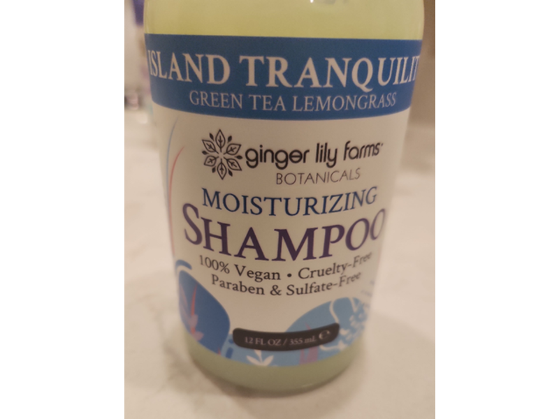 Ginger Lily Farms Botanicals Moisturizing Shampoo, Island Tranquility Green Tea Lemongrass, 12 fl oz/355 mL