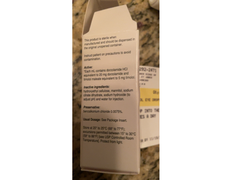 Dorzolamide HCI and Timolol Maleate Ophthalmic Solution 2%/0.5%, 10 mL, Somerset Therapeutics (Rx)