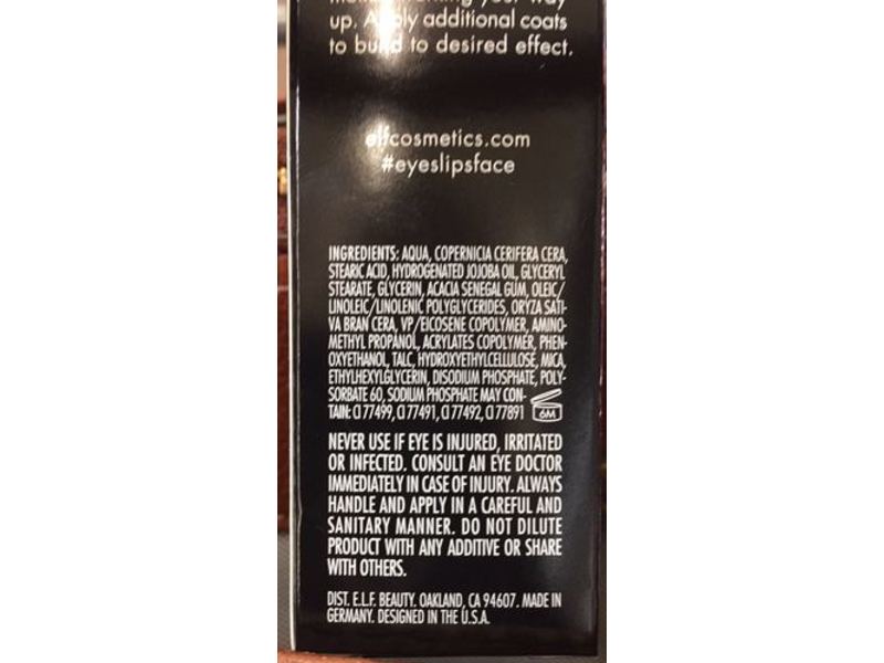 e.l.f. Big Mood Mega Volume & Lifting Mascara, Deep Brown, 0.3 fl oz