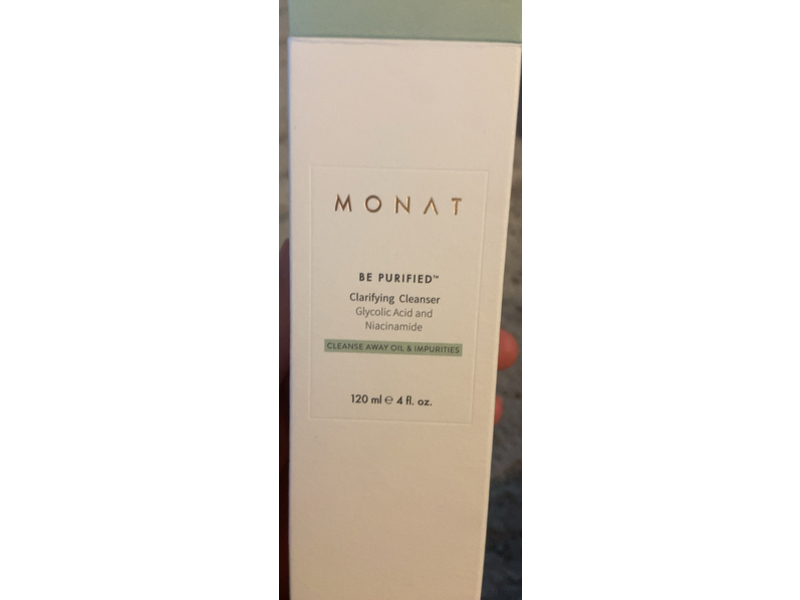 Monat Be Purified Clarifying Cleanser, Glycolic Acid & Niacinamide, 4 fl oz/120 mL