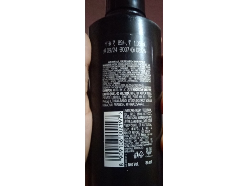 TRESemme Hairfall Defense Professional Shampoo, 85 mL