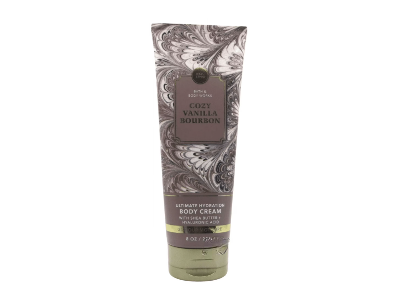 Bath & Body Works Ultimate Hydration Body Cream, Cozy Vanilla Bourbon, Shea Butter + Hyaluronic Acid, 8 oz/226 g