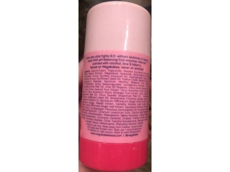 Megababe The Smoothie Deo Fruit Enzyme Daily Deodorant, Bilberry, Lemon & Orange, 2.6 oz/75 g