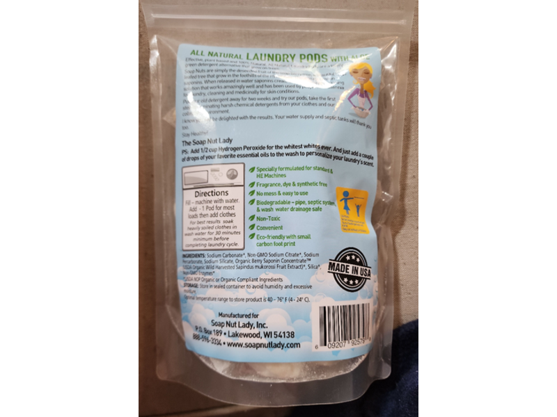 Soap Nut Lady Laundary Pods, Aloe, 30 Loads, 16 oz/480 g