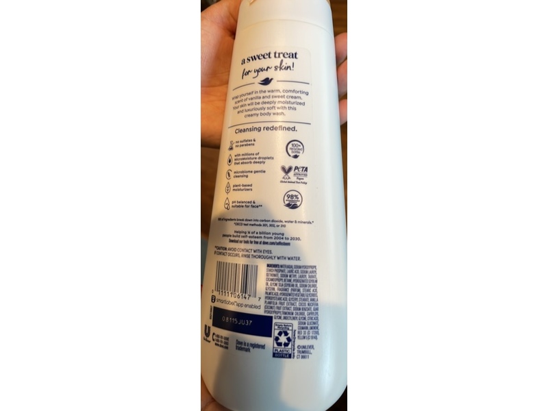 Dove Indulge Body Wash, Warm Vanilla + Sweet Cream, 20 fl oz