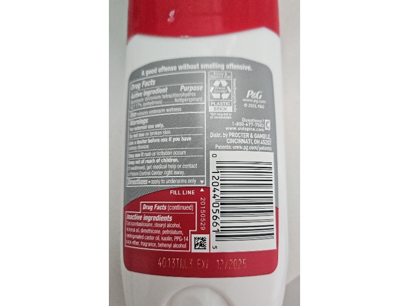 Old Spice Pure Sport Deodorant, High Endurance, 3.3 oz/93 g