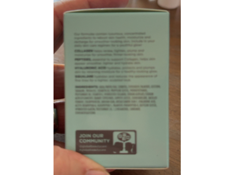 Global Beauty Care Collagen Skin Cream, Peptides, Hyaluronic Acid & Squalane, 1.7 fl oz/50 mL