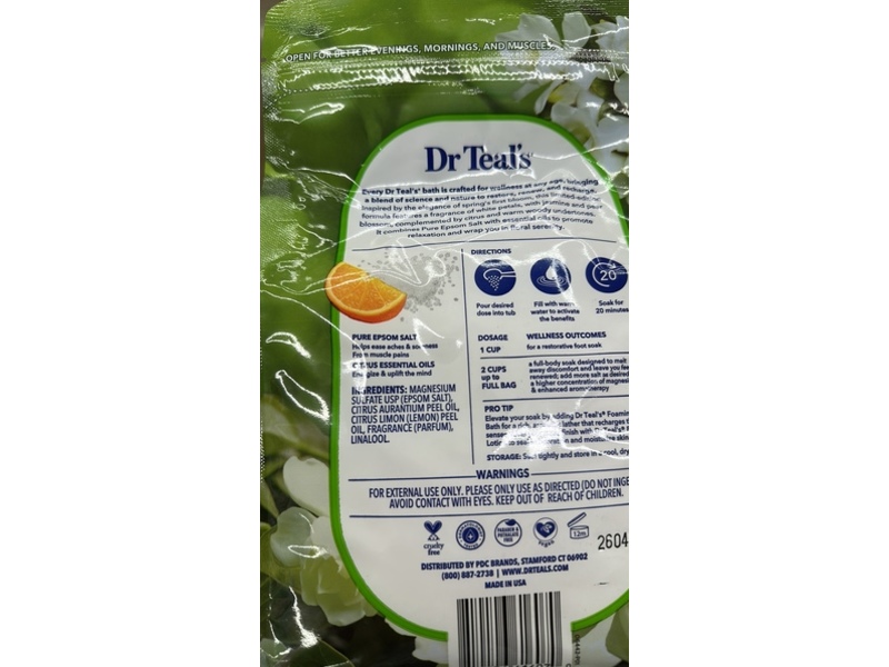 Dr Teal's Epsom Salt Magnesium Soak, Gardenia Grace, 48 oz/1.36 kg