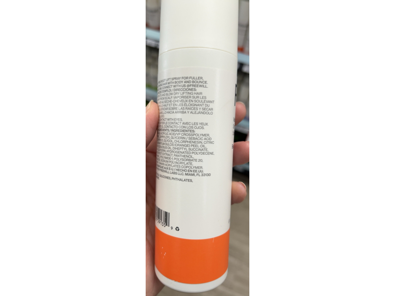 Freewill Volumizing Root Lift Spray, 6 oz/177 mL