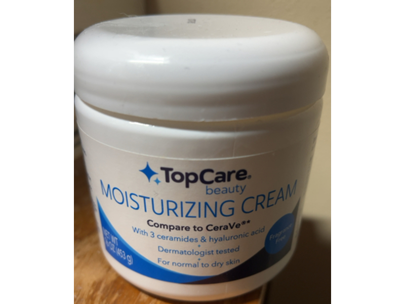 Top Care Beauty Moisturizing Cream, 3 Ceramides & Hyaluronic Acid, 16 oz/453 g