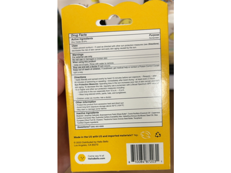 Hello Bello Face + Body Sunscreen Stick, SPF 50, 1 fl oz/28 g