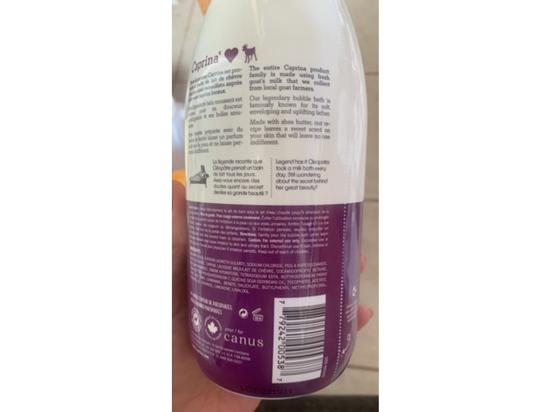 Caprina Legendary Bubble Bath, Shea Butter, 27.1 fl oz/800 mL