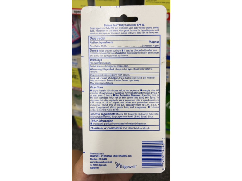 Banana Boat Baby Mineral Sunscreen Stick, SPF 50, 0.5 oz/14.2 g