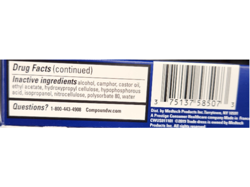 Compound W Fast Acting Gel Wart Remover, Maximum Strength, 0.25 oz/7 g