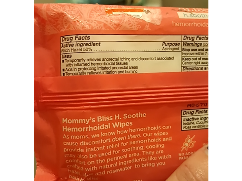 Mommy’s Bliss Soothing Hemorrhoidal Wipes, 50 Count