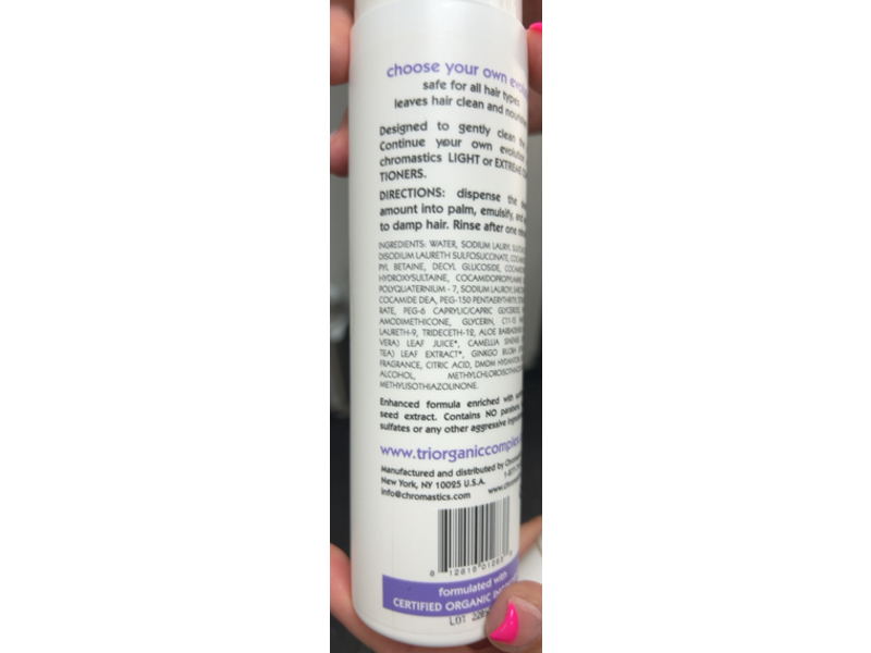 Chromastics Tri Organic Complex Shampoo, Aloe, Green Tea & Gingko Biloba, 10 fl oz/300 mL