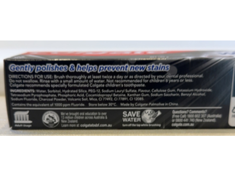 Colgate Advanced Whitening Toothpaste, Charcoal, 180 g